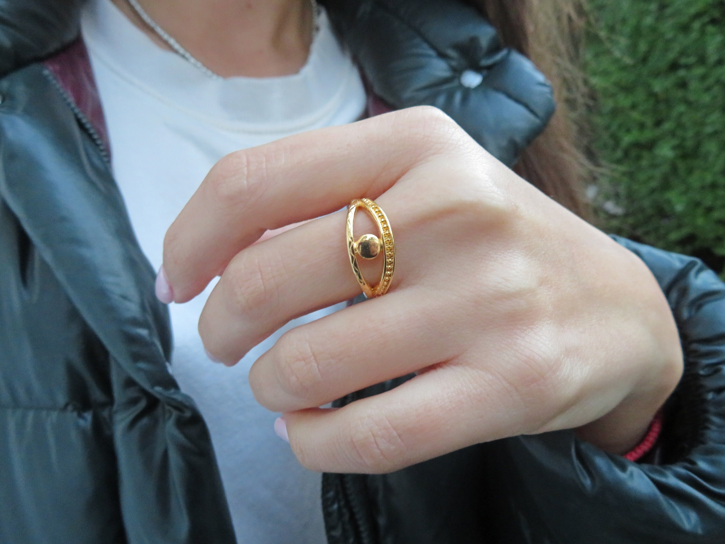 Gold Ring Protection ring for woman gold ring statement Etsy