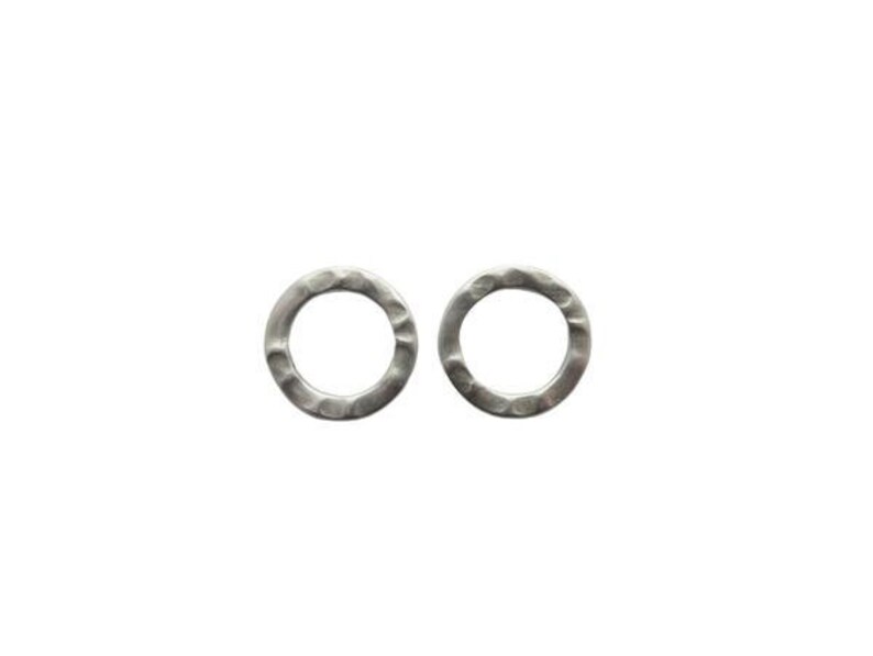 Silver circle earrings, earrings, women's jewelry image 6