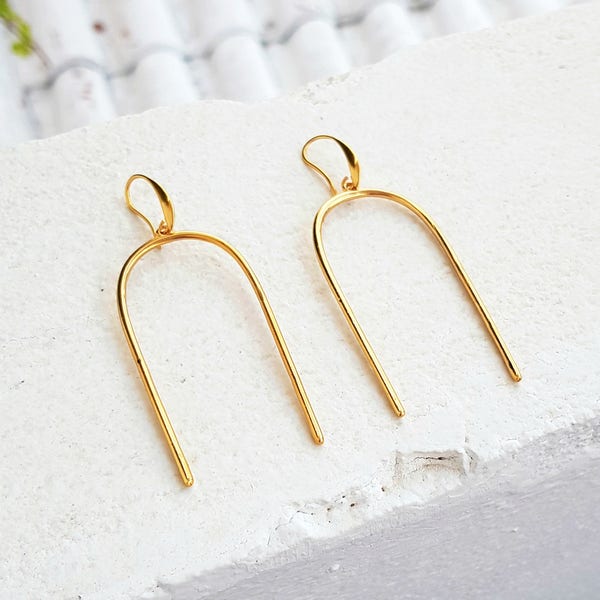 Belles boucles d’oreilles, boucles d'oreilles dorées, boucles d’oreilles pendantes, bijoux modernes pour femme, cadeau femme