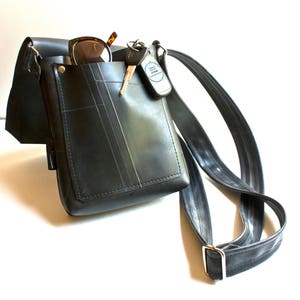 Large Up-cycled  Inner Tube Adjustable Cross Body Purse