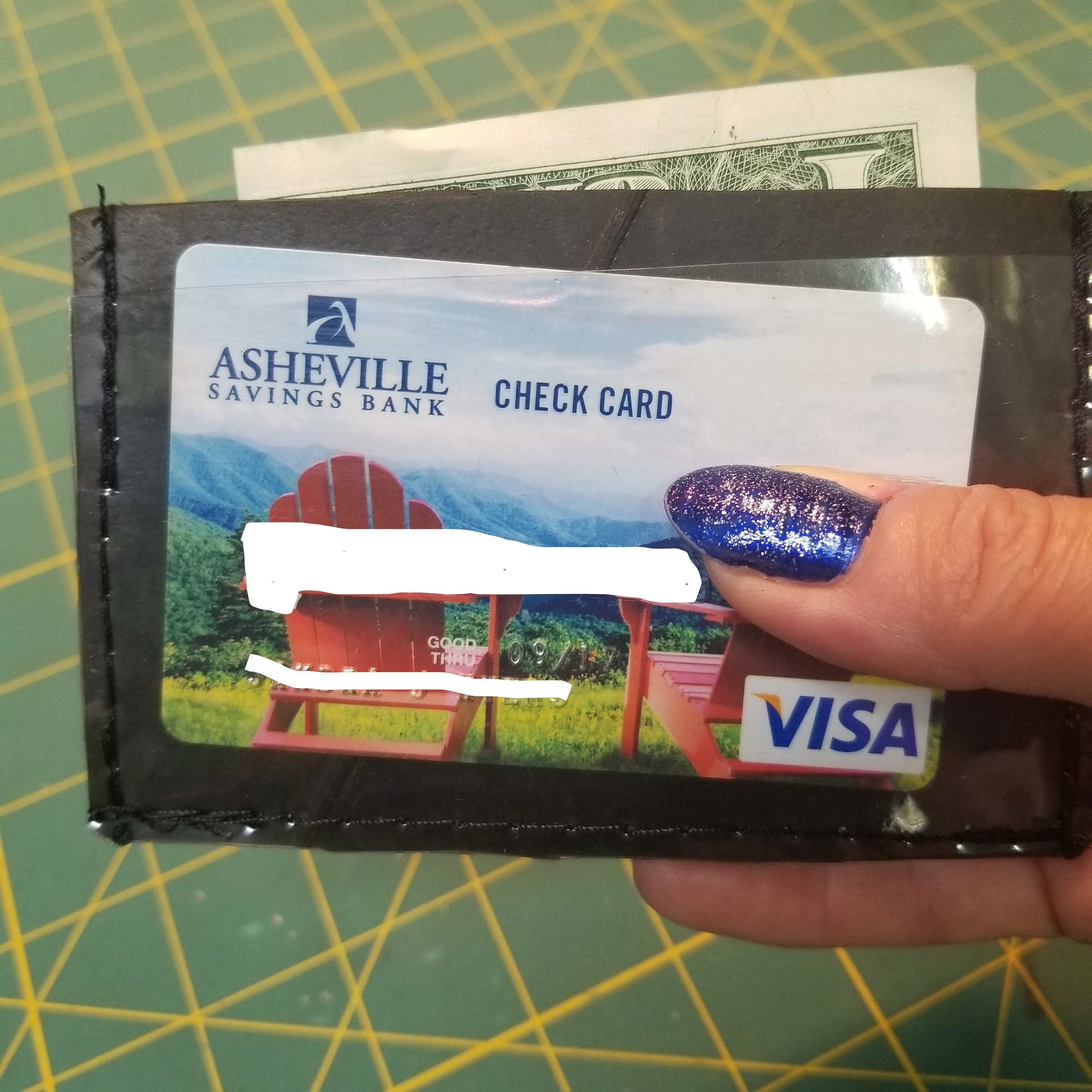 Upcycled Inner Tube Mini Credit Card Wallet