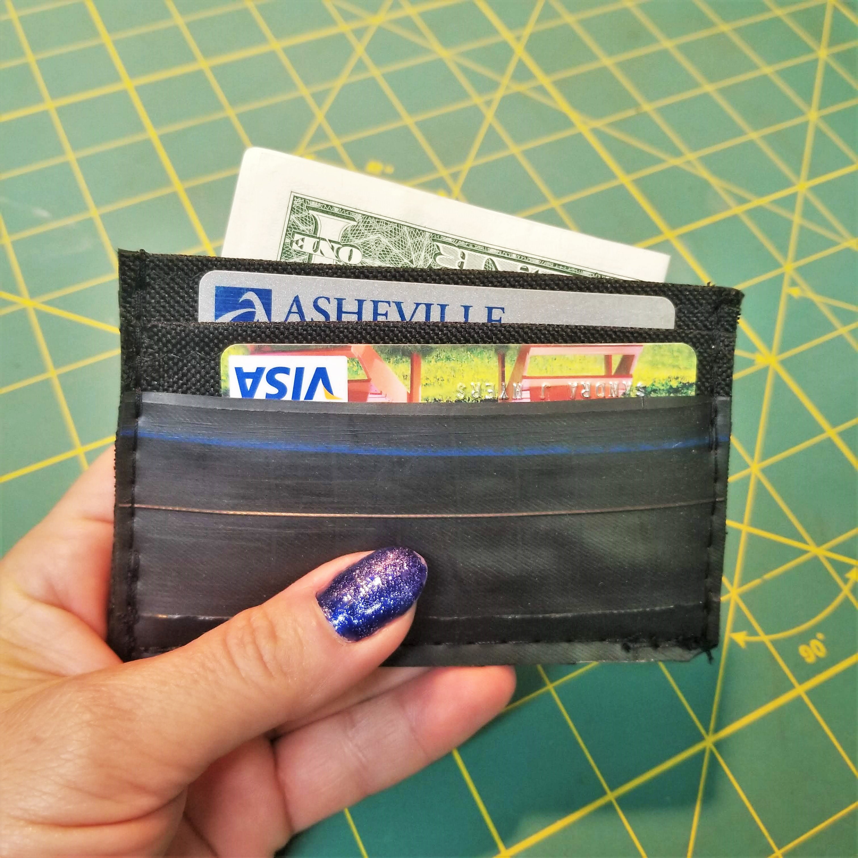 Upcycled Inner Tube Mini Credit Card Wallet
