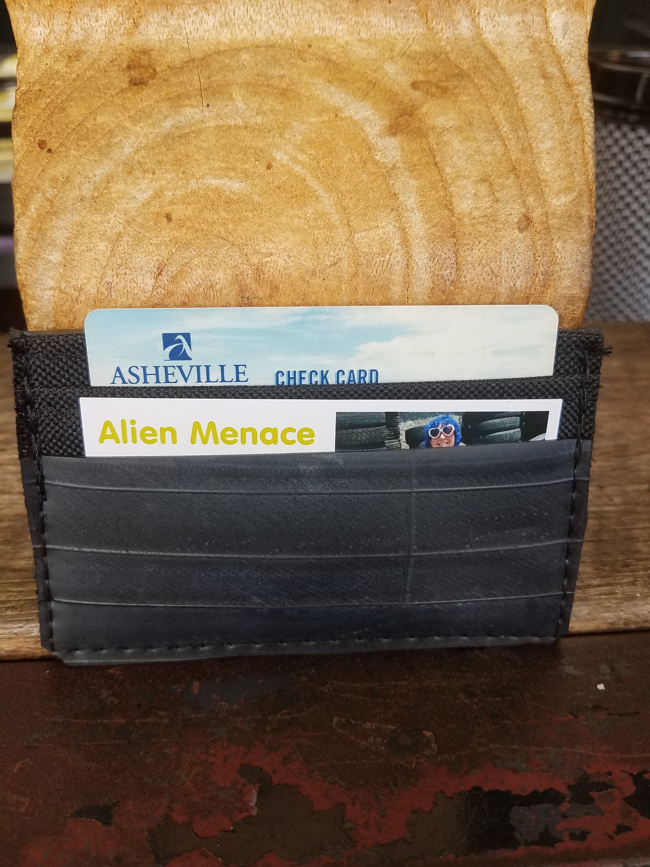 Upcycled Inner Tube Mini Credit Card Wallet