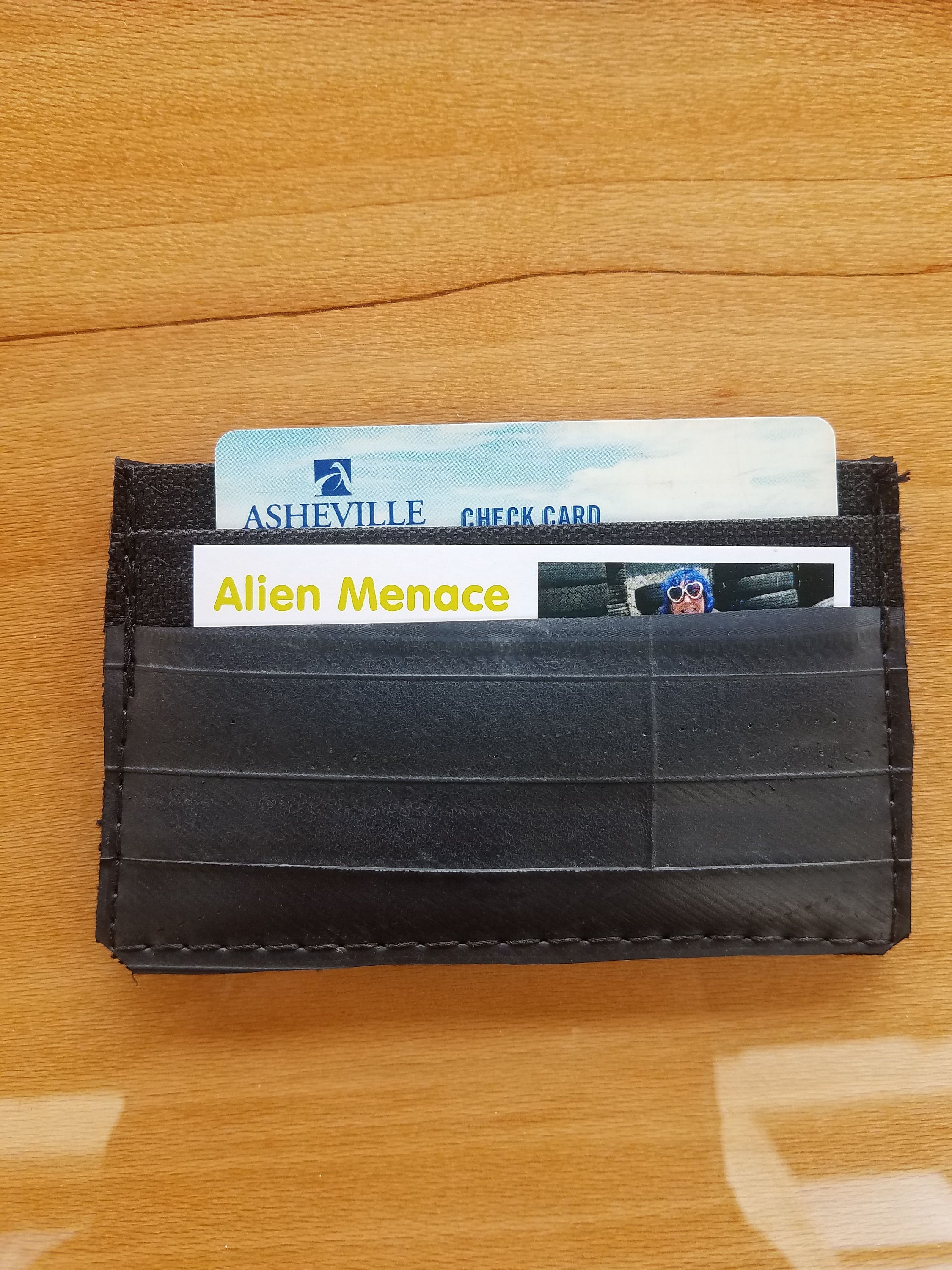 Upcycled Inner Tube Mini Credit Card Wallet