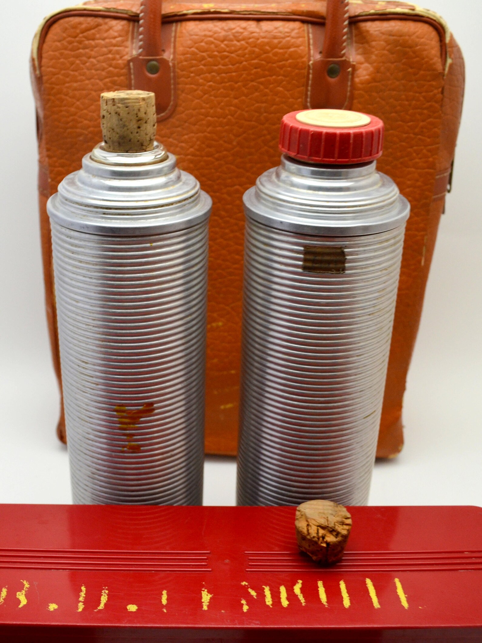 Vintage Thermos Lunchbox Set 12 Pieces 2 Ribbed Metal Etsy