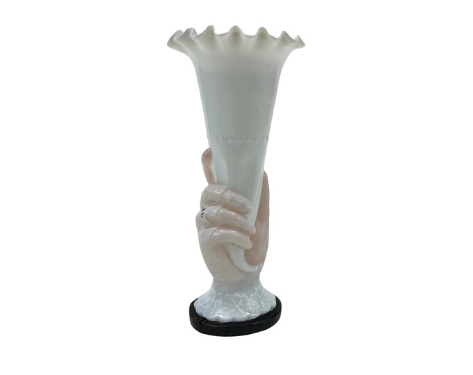 Antique Victorian Hand Cornucopia Vase, 11