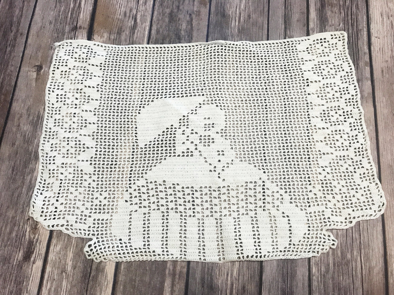 2 Vintage Armrest Doilies Crocheted Armchair Doilies Girl Etsy