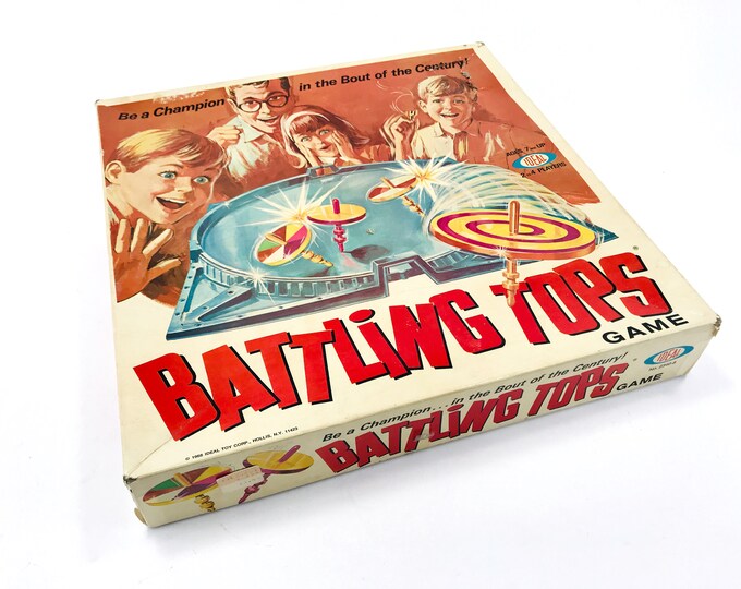 1968 Battling Tops Game, Ideal No 23408, Vintage Spinning Tops Game Etsy