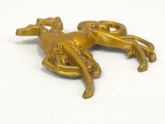 Vintage Art Deco Dog Pin, Golden Plastic or Cellu… - image 3