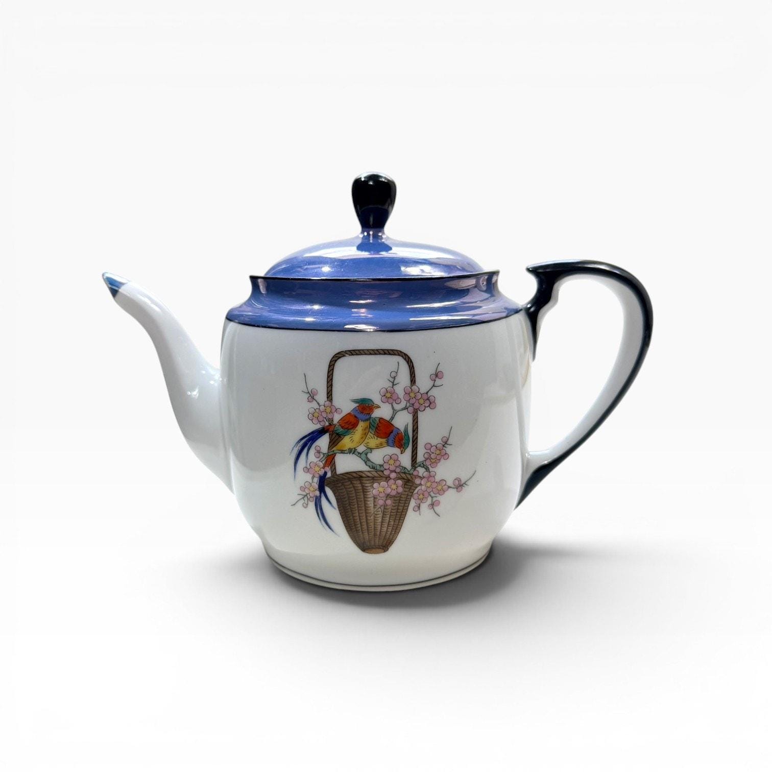 Noritake Blue Teapot - Etsy
