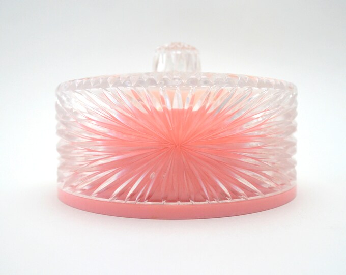 Vintage Powder Box With Puff Celebrity Pink Plastic Powder Etsy