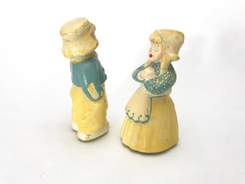 Vintage Dutch Chalkware Figurines Pair of Mid Century Dutch Etsy