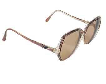 Retro Gloria Vanderbilt 733 Sunglasses, Women's Zyloware Oversized Pinkish Brown Frames