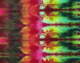 Green, Red, Magenta, Yellow, Christmas, Summer Watermelon, One-of-a-Kind Artisan-Dyed Fabric