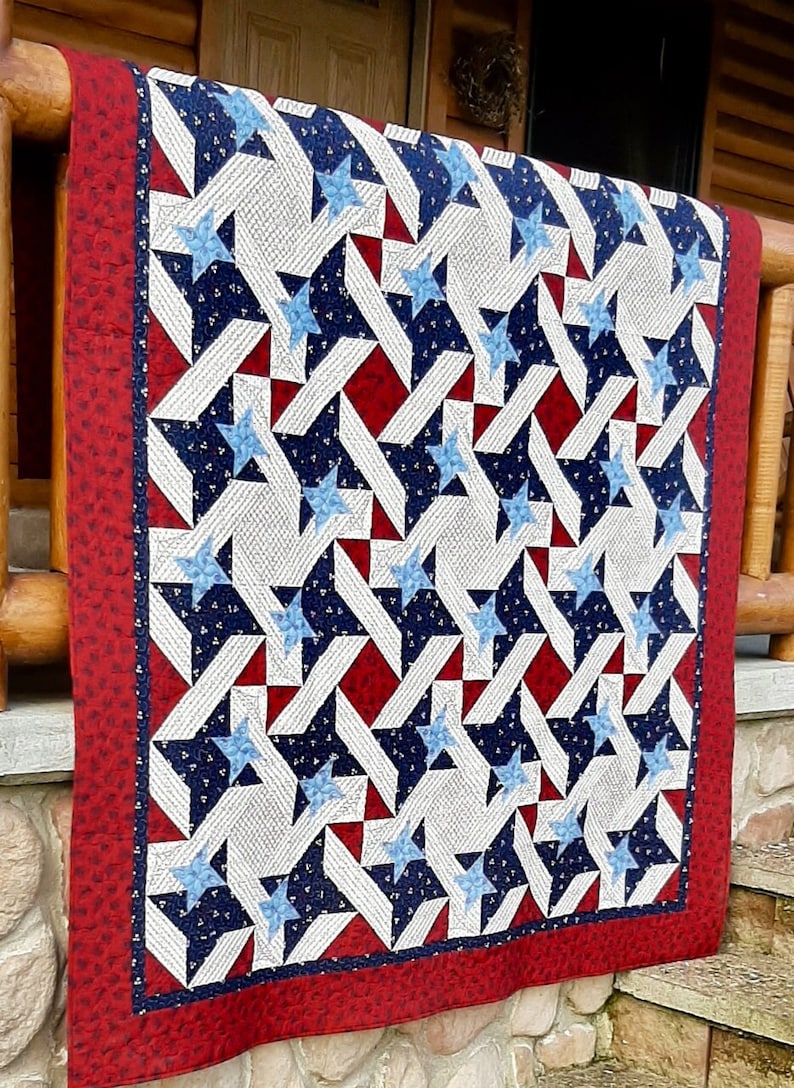 Hero's Star Quilt Pattern, Quilt of Valor, Freedom Quilt, Patriotic