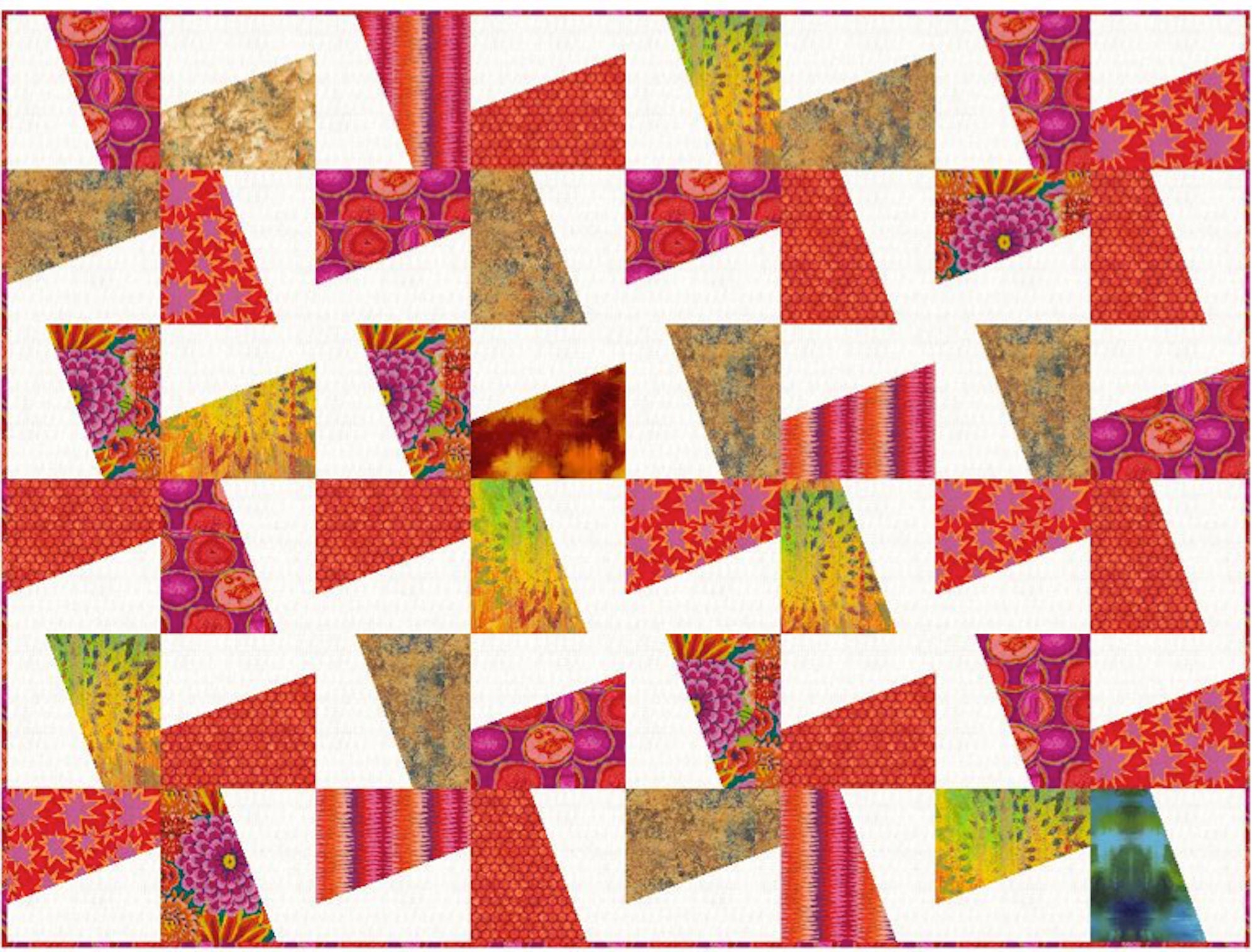 Easy Quilt Pattern, Scrap Quilt, Pattern Download, Improvisational