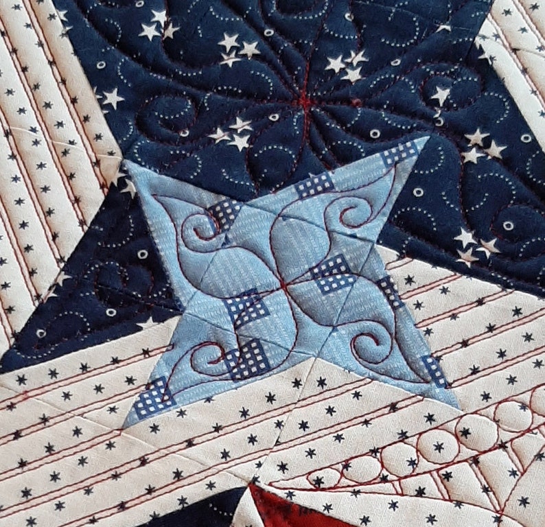 Hero's Star Quilt Pattern, Quilt of Valor, Freedom Quilt, Patriotic