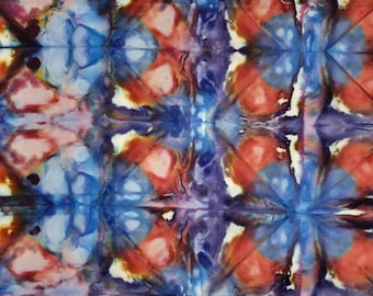 Red, White, and Blue, Patriotic, 4th of July, Quilts of Valor, One-of-a-Kind Artisan-Dyed Fabric
