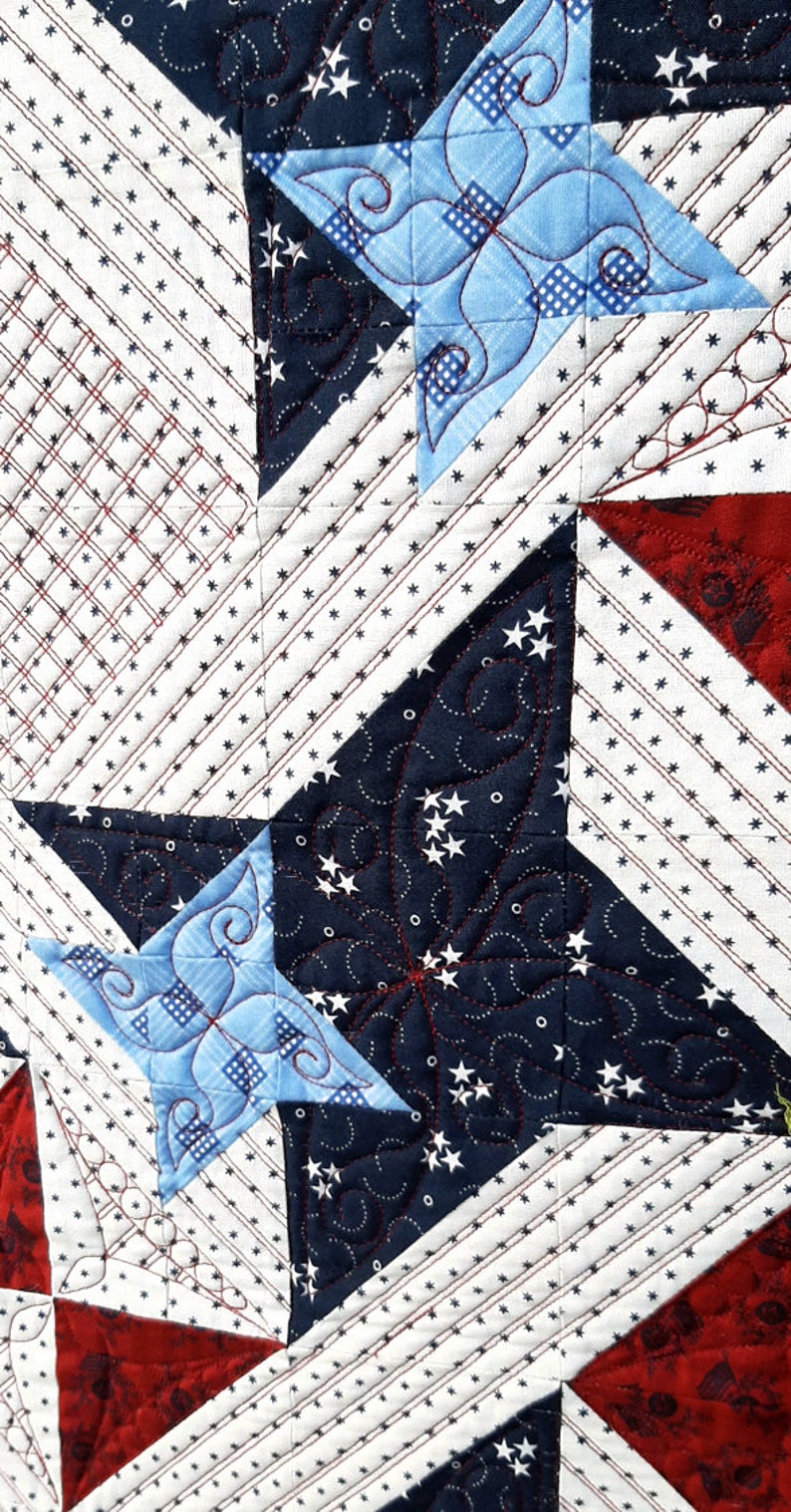 Hero's Star Quilt Pattern, Quilt of Valor, Freedom Quilt, Patriotic