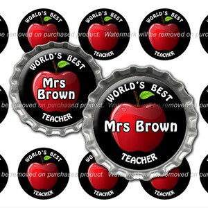 Editable Teacher Bottle Cap Images 1 Inch Size Suitable for Hair Bows ...