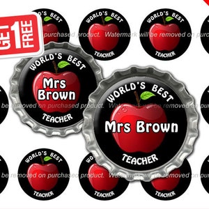 Editable Teacher Bottle Cap Images 1 Inch Size Suitable for Hair Bows ...