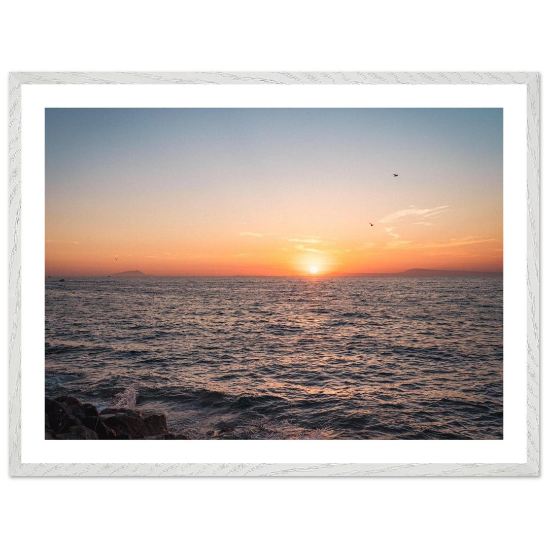 Italian Coastal Sunset Print: Mediterranean Sea View, Framed Wall Art ...