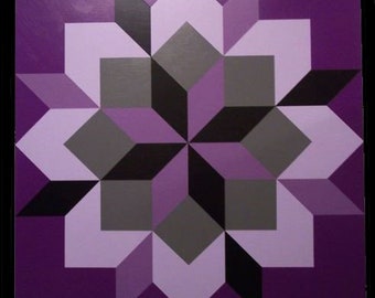Purple Passion Flower Barn Quilt Board 2x2
