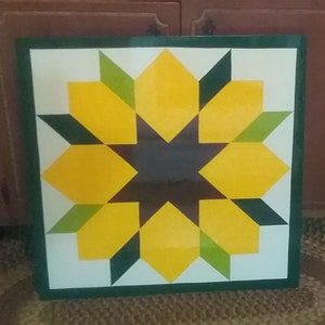 Sun Flower Barn Quilt Brett 2x2