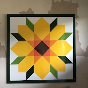 Sun Flower Barn Quilt Brett 2x2