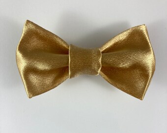 Gold Satin Cat Bow Tie, Formal Wedding Attire