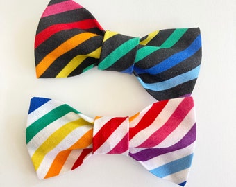 Rainbow Stripe Cat Bow tie Collar