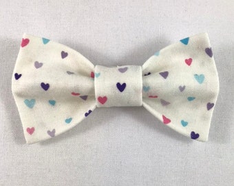 Pastel Heart Cat Bow Tie, Valentine's Day Cat tie