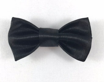 Black Satin Cat Bow tie,  Wedding Cat Bow tie