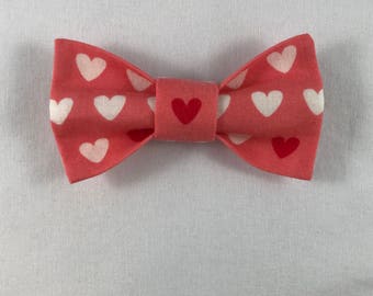 Pink Heart Cat Bow Tie, Valentine's Day Collar
