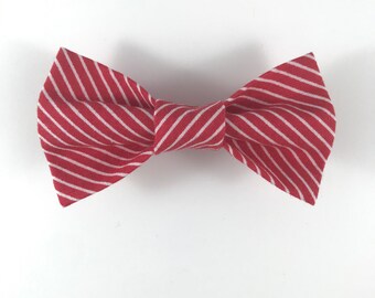 Red Pinstripe Cat Bow tie collar