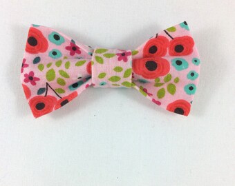 Pink Floral Cat Bow tie collar