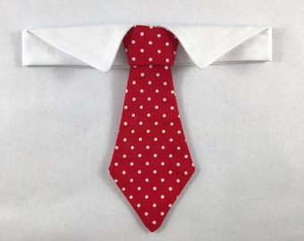 Red Polka dot Cat Necktie collar, Cat tie