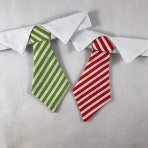 Green Striped Cat Necktie Collar image 3