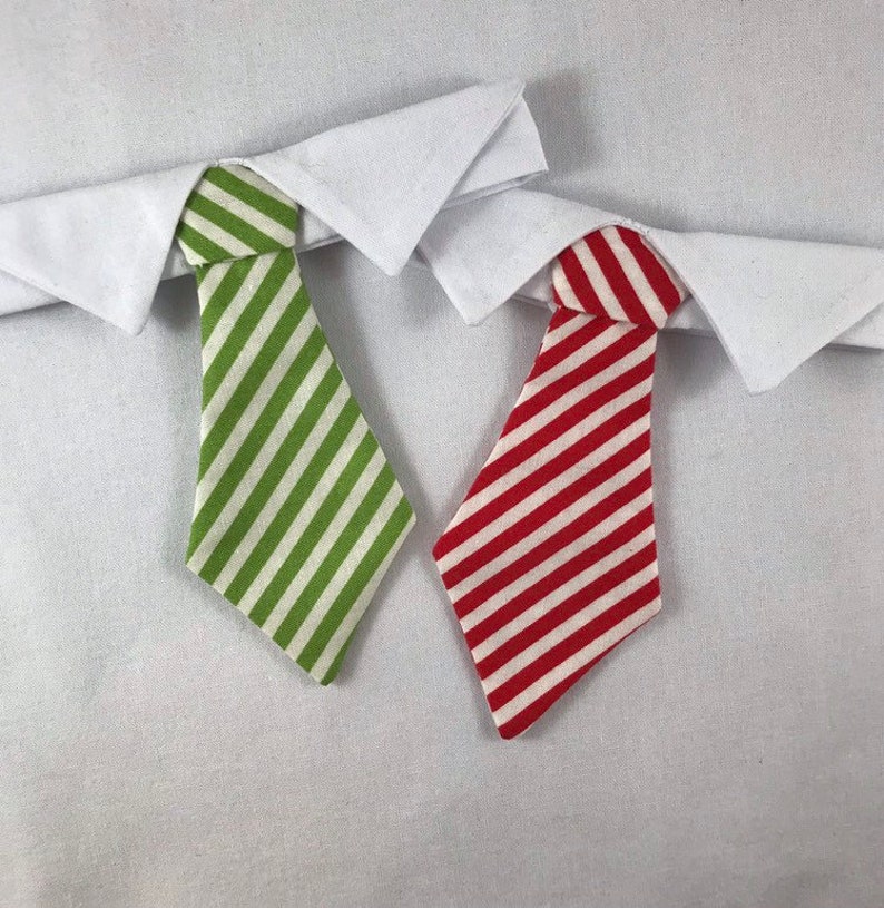 Green Striped Cat Necktie Collar image 3