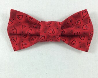 Red Heart Cat Bow Tie, Valentine's Day Collar