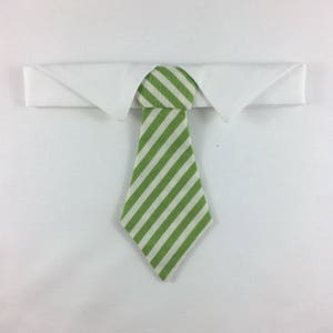 Green Striped Cat Necktie Collar image 1
