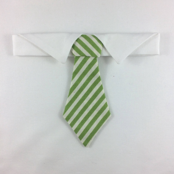 Green Striped Cat Necktie Collar