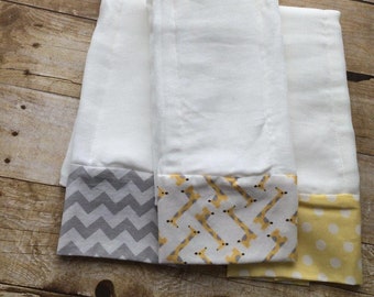 SALE Baby Burp Cloth Blanks Set of 3 for Embroidery - Free shipping - Final close out SALE