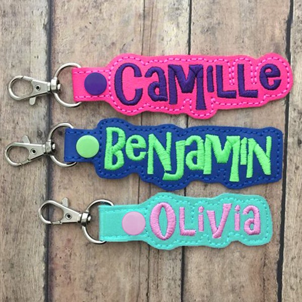 Custom Embroidered Name Tag for Kids Backpacks, Camp Luggage & School – Personalized Backpack Tag