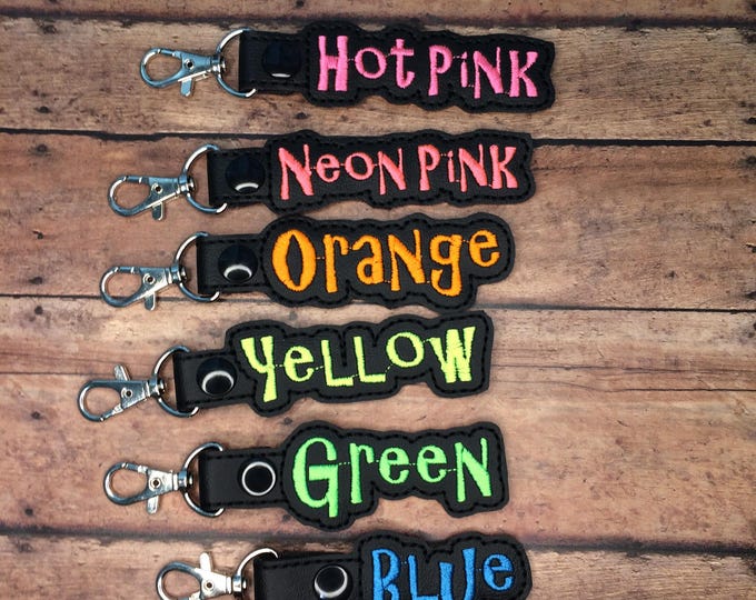 Custom Name Tag for Backpack - Neon Collection ~FREE SHIPPING~ Personalized Luggage Backpack Name Tag, Key Chain, Zipper Pull Clip