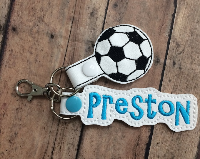 Soccer Ball Set of 2 - Custom Name Bag Tag and Soccer Ball