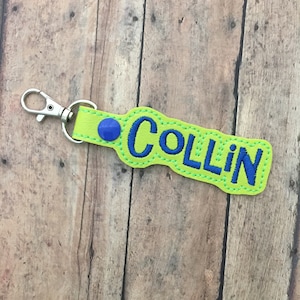 Lime Green Custom Name Tag for Backpack, Lunchbox, Luggage, Suitcase, Bag, Key Chain, Lanyard, ID, Zipper Pull, Snap Tab