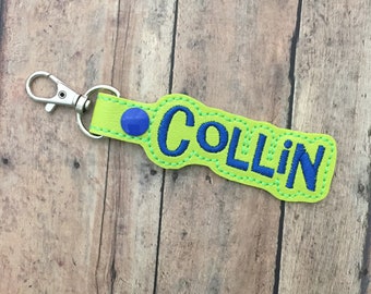 Lime Green Name Tag for Backpack, Lunchbox, Luggage, Suitcase, Bag, Key Chain, Lanyard, ID, Zipper Pull, Snap Tab