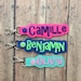 Name Tag for Backpack, Personalized Luggage Tag, Key Chain Fob, Lanyard, ID, Zipper Pull, Monogrammed Charms, Snap Tab 