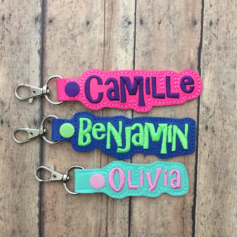 Name Tag for Backpack Personalized Luggage Tag Key Chain Pink - Hot Pink